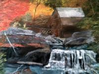 Glade Creek Mill Autumn - Acrylic Paintings - By Sam Mcilwain, Realism Painting Artist