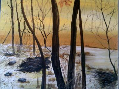 Landscape - Golden Morn - Acrylic