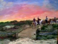 Into The Sunset - Acrylic Paintings - By Sam Mcilwain, Realism Painting Artist