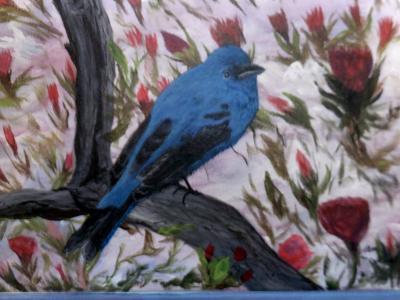 Animal Art - Indigo In Flowers - Acrylic