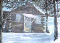 Cabin In The Woods - Acrylic Paintings - By Sam Mcilwain, Realism Painting Artist