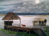 Landscape - Cattle Herders - Acrylic