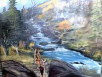 Autumn Hunting Camp - Acrylic Paintings - By Sam Mcilwain, Realism Painting Artist