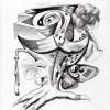 Colorless Juxtaposibles - Ink Drawings - By Mitch Nolte, Abstract Drawing Artist