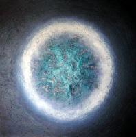 Blue Mandala - Mixed Media Paintings - By Gary Harper, Abstract Painting Artist