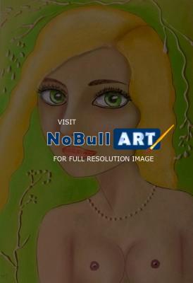Figurative Nudes - Marie Javorkova - Love In Eyes Original Sign Certif - Mixed Media