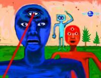 Third Eye Attack -Laser Beam Eyes - Digital Digital - By Eric Kovalsky, Surrealism Digital Artist