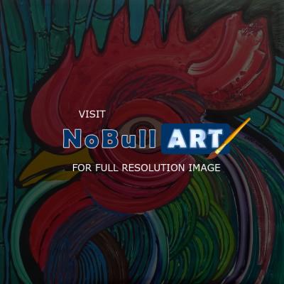 To All Color - Head Of Rooster To Fabelo - Acrylics