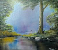 Landscape - Lakes End - Oil On Canvas