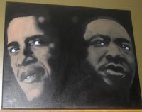 Obama And King - Oil Paintings - By Randy Head, Realism Painting Artist