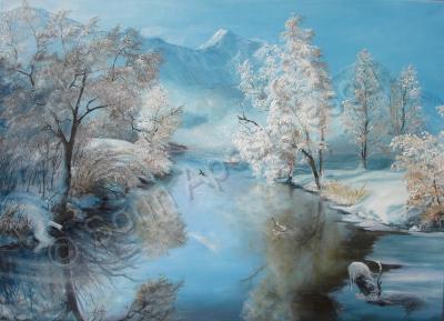 Winter - Quaiet Ice - Oil On Canvas