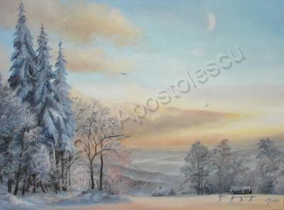 Winter - Winter Pastel - Oil On Canvas