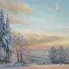 Winter Pastel - Oil On Canvas Paintings - By Sorin Apostolescu, Pastel Painting Artist