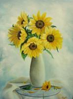 Flowers For You - Oil On Canvas Paintings - By Sorin Apostolescu, Realism Painting Artist
