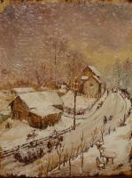 Winter In Azuga - Oil On Wood Paintings - By Sorin Apostolescu, Impressionism Painting Artist