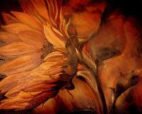 Flowers - Dark Sunflower - Oil On Canvas