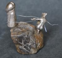 Silver - Phoneix With Penis-1 - Silver Figurine