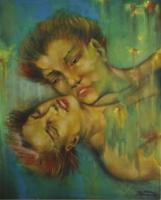 Emotion-Under The Liquid Shooting Stars - Oil On Canvas Paintings - By John Biro, Painting Painting Artist