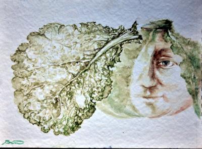 Painting - Savoy Cabbage - Aquarelle