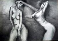 Drawing - Do Not Go Away - Charcoal
