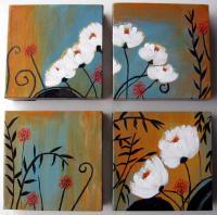 Asian Garden - Acrylic On Canvas Paintings - By Kat Crosby, Asian Minimalism Painting Artist