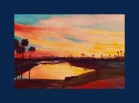 Golf Courses - Sunrise I - Watercolor