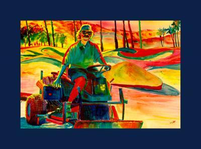 Commissioned Works - Ray Shaping The Palms - Watercolor