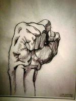 Fist - Graphite Drawings - By Tashila Hood, Sketches Drawing Artist