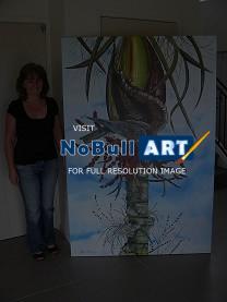 Essence Of New Zealand - New Zealand Nikau Palm And Kereru - Acrylic On  Canvas