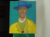 Man In Yellow Jacket - Oil On Canvas Paintings - By Michael Amato, Impressionism Painting Artist