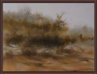 Deserted Field - Acrylic Paintings - By Subrata Chatterjee, Plein Air Painting Artist