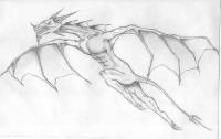 Dragon Being - Pencil  Paper Drawings - By Martin Payne, Comic Drawing Artist