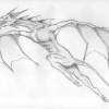 Dragon Being - Pencil  Paper Drawings - By Martin Payne, Comic Drawing Artist