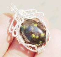 Fire Agate - Pendant Fire Agate Gem Quality Rare And Beautiful Gemstone - Wire Wrapping