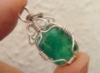 Colombian Emerald - Colombian Emerald Pendant - Wire Wrapping
