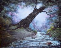 Nature - Leaning Tree - Oil