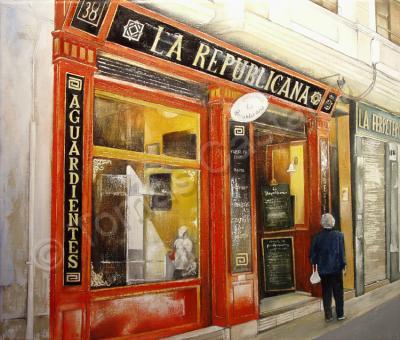 Old Taverns - La Republicana Bar - Oil On Canvas