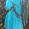 Two Trees - Acrylic Paint Paintings - By Elizabeth Tangredi, Nature Painting Artist