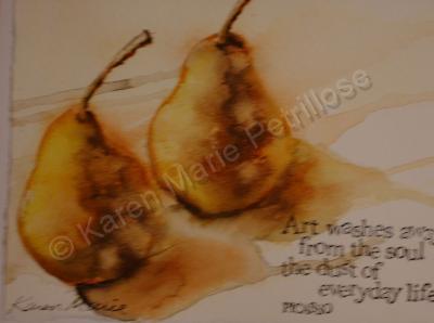 Note Cards - A Pair Of Pears - Watercolor