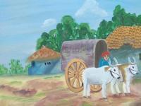 Painting - Village Scene - Paint  Brush