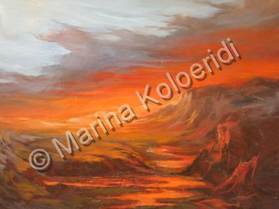 Marina Koloeridi - Sunset - Oil