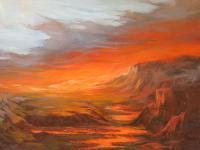 Sunset - Oil Paintings - By Marina Koloeridi, Oil Painting Painting Artist