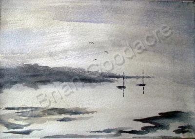 Impressionist - Lake And Boats 5 - Watercolour