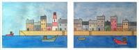 Harbour 2  3 - Pen And Wash Paintings - By Brian Goodacre, Line Drawing Painting Artist