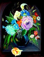 Floral Fantasy - Acrylic Paintings - By Fram Cama, Realism Painting Artist