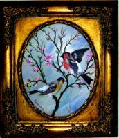 Darwins Finches - Acrylic Paintings - By Fram Cama, Realism Painting Artist