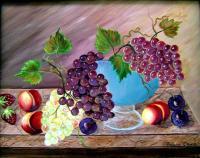 Grapefully Yours - Acrylic Paintings - By Fram Cama, Still Life Painting Artist