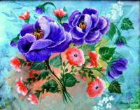 Blooming Beauties - Acrylic Paintings - By Fram Cama, Still Life Painting Artist