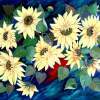 Sunflowers - Acrylic Paintings - By Fram Cama, Realism Painting Artist