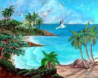 Tropical Beach - Sheltered Cove - Acrylic